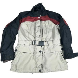 BMW Touren Motorcycle Jacket Mens S Beige Black Red Adjustable Fit Touring Biker - Picture 1 of 15