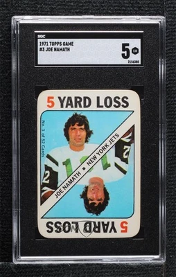 1971 Topps Game Cards Joe Namath #3 SGC 5 HOF - Image 1 of 2