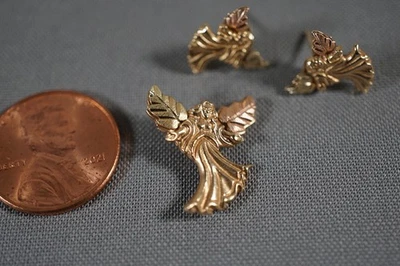 Black Hills Gold 10k Gold Angel Pendant & Earrings - Image 1 of 4