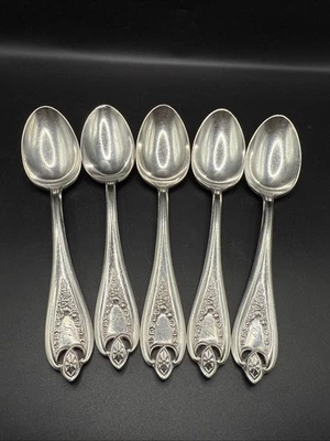 Vtg 1847 Rogers Bros XS Triple Set Of 5 Teaspoons Rose Pattern Monogrammed - Image 1 of 4