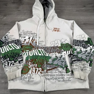 Vintage Ecko Unltd Hoodie Herren Large Skate Y2K Graffiti Full Zip Streetwear LESEN - Bild 1 von 14