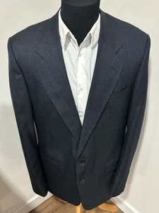 Christian Dior Monsieur Wool Suit Blue Windowpane Blazer Pants Duo 2-Piece - Picture 1 of 18