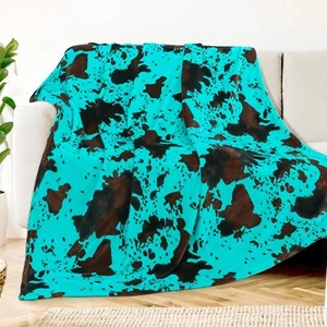 Teal Throw Blanket Fleece Blanket for Couch & Bed Turquoise Luxury Cozy Fuzzy... - Picture 1 of 6