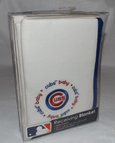 NEW NIP Chicago Cubs MLB Newborn Infant Baby Receiving Blanket Gift 24 x 36 Cover
