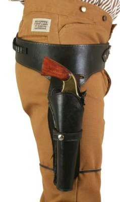 Gun Holster Belt Leather Revolver Pistol Tooled .22 .35/357 .44/45 Cal Western - Image 1 of 4