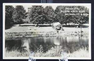 Postcard IN Grounds Dillsboro Health Resort Indiana BW RPPC Real Photo 1928 - Picture 1 of 2