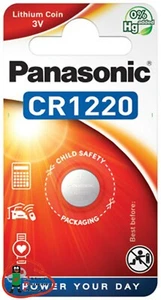1 x Panasonic CR1220 3V Lithium im Blister Batterie Knopfzelle CR 1220 - Picture 1 of 1