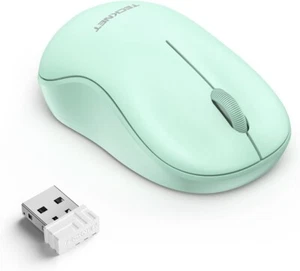 TECKNET Wireless Mouse for Laptop, 2.4GHz USB Mini Cordless Small Green TK-MS006 - Picture 1 of 5