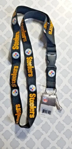 Pittsburgh Steelers Lanyard Official NFL Gear Detachable Key Ring LOGO NEW TAGS Cover