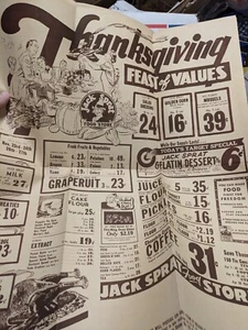 Thanksgiving 1943 Jack Sprat Store Ad Des Moines Iowa Ia WHO Radio Program List - Picture 1 of 13