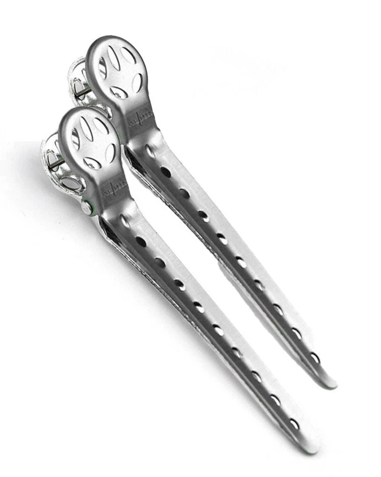 YS Park Professional Salon Hair Sectioning L-Clips SILVER - Pack of TWO - Image 1 of 1