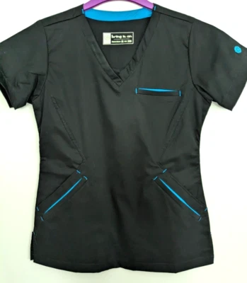 Blusa Médica White Swan Bio, Talla XXS, Color ~ Negro con Borde, ¡Muy Bonito!! Foto 1 de 4