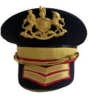 SDL Black Cotton  With Red & Gold Details Military With BrassBadgeHat57, 58,59cm