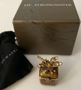 Jay Strongwater Dragonly Trinket Box - Amber - Picture 1 of 6