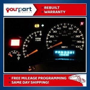00 01 02 GMC SIERRA 3500 INSTRUMENT CLUSTER SPEEDOMETER 15059383 REBUILT IPC - Picture 1 of 12