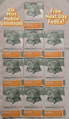 10 Mint Mobile Prepaid SIM Cards 5G Unlimited Data up to 40GB 3 Months Total - Image 1 of 3