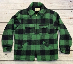 Chaqueta Melton Verde a Cuadros Lana Caza Cremallera Ver Imagen Para Medir Talla - Imagen 1 de 13