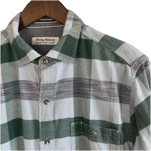 Tommy Bahama Canyon Beach Button Up Blue Plaid Flannel Shirt Men’s Medium L/S - Picture 1 of 17