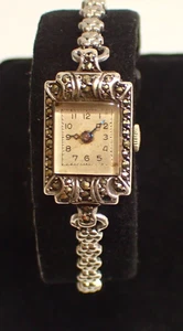 Vintage Sterling Silver Ladies Cocktail Watch 1940s - Picture 1 of 20