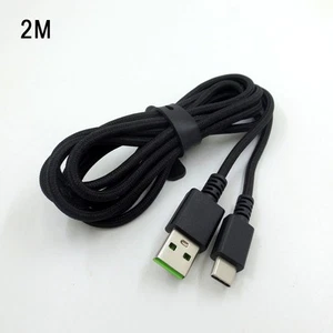 2M Schwarzes Typ-C-Ladekabel für Razer Deathstalker V2 Pro Wireless Keyboard - Zdjęcie 1 z 5