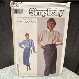 VINTAGE! 8293 Simplicity Sz 14 Sewing Pattern Misses 1980s Clothing Hardwick - Picture 1 of 3