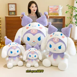 Cartoon Kuromi Plush Pillow Doll Cosplay Stuffed Toy Kid Xmas Cute Plushie Gift - Picture 1 of 8
