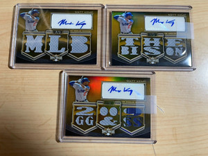 (3) 2010 TOPPS TRIPLE THREADS GAME USED RELICS GOLD REF AUTO MATT KEMP #ED/9