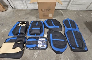 Otoez Leather Car Seat Covers Faux Leatherette Automotive Seat Covers 5-Seat - Picture 1 of 10