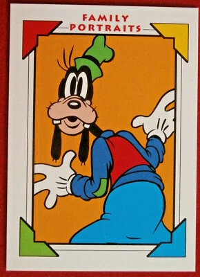 Disney COLLECTOR CARDS - Card #102 - FAMILY PORTRAITS / GOOFY'S BIO - IMPEL 1991 - Image 1 of 2