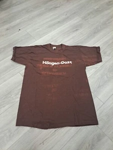 Vintage 70s Haagen Dazs Ice Cream Shirt Russell Athletic Brown Single Stitch - Picture 1 of 12