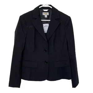 Giacca blazer nero elasticizzato Talbots taglia 6 foderata con bottoni lana seta nuova con etichetta - Foto 1 di 11