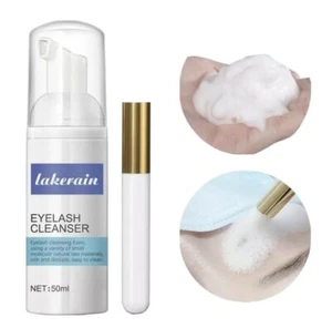 EYELASH EXTENSION FOAMING SHAMPOO+FOAM CLEANSER+EYELID LASH SHAMPOO CLEANER 50ML - Picture 1 of 9