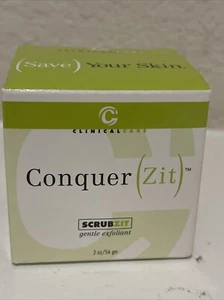 Clinical Care Conquer Zit Scrub Zit Gentle w/ Benzoyl Peroxide Exfoliate 2oz NIB - Picture 1 of 4