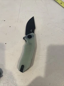 Damned Designs Folding Knife JADE Handle 14c28n Black - Picture 1 of 7
