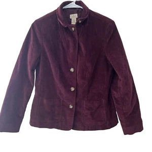 L.L. Bean Womens Plum Stretch velvet Corduroy Jacket Sz Reg 6 whimsy goth - Picture 1 of 9