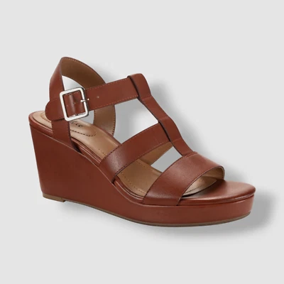 Sandalias de cuña Style & Co marrón soffiee con tiras de gladiador talla 9M Foto 1 de 4