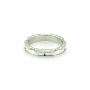 Chanel Ultra White Ceramic 18k White Gold Band Ring - Size 7.5 - Picture 1 of 6