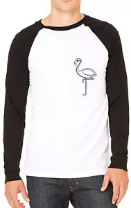 Camiseta de béisbol de bolsillo Flamingo con estampado de pecho para hombre mujer divertida unisex - Imagen 1 de 1