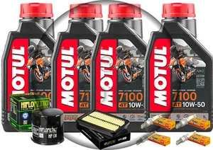 KIT TAGLIANDO SUZUKI GSF BANDIT 1250 MOTUL 7100 10W50 CANDELE FILTRO ARIA OLIO - Foto 1 di 1