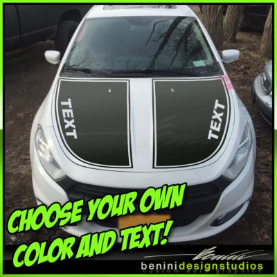 Gráficos de apagón de rayas de carreras Hood Blackout - Se adapta a Dodge Dart 2013-2016 Foto 1 de 4