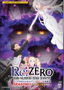 RE:ZERO KARA HAJIMERU ISEKAI SEIKATSU SEASON 3 (VOL.1-16 END) DVD + EXTRA GIFT - Picture 1 of 3