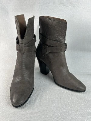 Botines Donald J Pliner Sarje de cuero gris talla 8,5 para mujer tacón apilable Foto 1 de 4