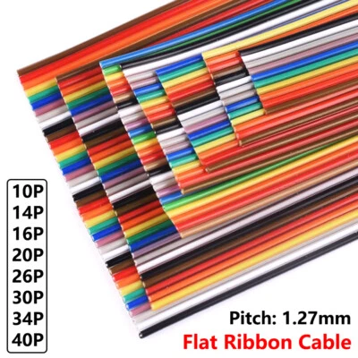 10/14/16/20/26/34/40Pin Multi Coloured Flat Ribbon Cable Wire 28AWG 1.27mm Pitch - Image 1 of 4