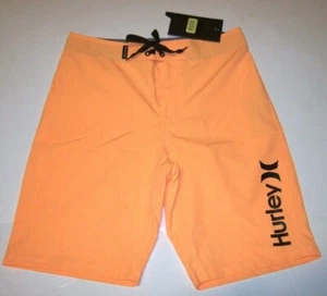 NEW Hurley neon orange board shorts boys youth swim trunks sz 20 / 30 swimsuit - Picture 1 of 2