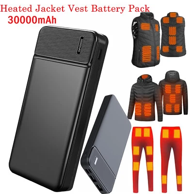 Heated Jacket Vest 300000mAh External Battery Power Bank Backup Fast Charger USB - Image 1 of 4