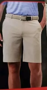 Greg Norman Men's Golf Performance Shorts Shark Taupe Tan Size 38 Stretch NEW - Picture 1 of 6