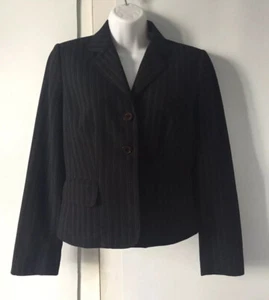  Neu ohne Etikett Anne Klein mehrfarbig GESTREIFTE JACKE Knöpfe Langarm Größe 2P O2500 - Bild 1 von 10