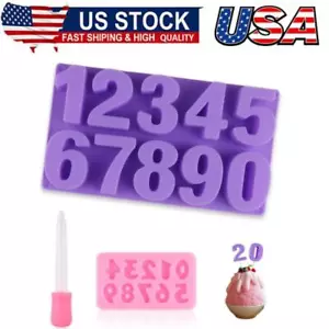 Silicone Mould Numbers Set, 23x13cm Silicone Mould Numbers 0-9, 3D Baking Mould - Picture 1 of 8