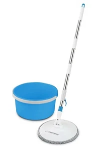 360° Spin Mopp Wischmopp Set mit Eimer Mikrofaser rotierende Trockenköpfe - Bild 1 von 7