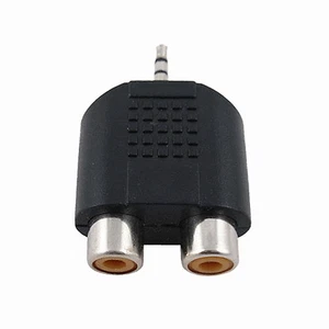 New 3.5 mm stereo Jack to 2 RCA Cinch Socket Audio Adapter 19 - Picture 1 of 5